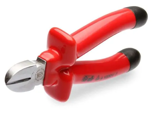 Бокорезы КВТ Эксперт диэлектрические, с режущей кромкой, из хром-ванадиевой стали, черный/красный, длиной 160мм / кусачки