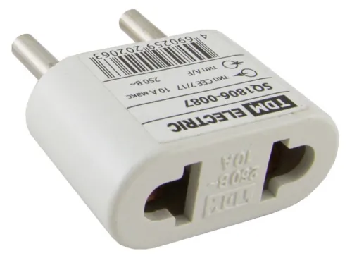Переходник для розетки TDM Electric / ТДМ Электрик сетевой, 10А 250В IP20, белый / адаптер