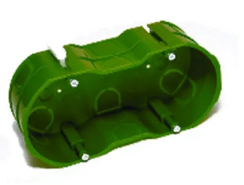 Подрозетник Systeme Electric / Систем Электрик двойной 148х71х45мм, KM-252 для бетонных стен / установочная коробка