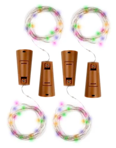 Гирлянда Фаzа / Фаза DC-G04-20MS4 пробка, ПВХ, 20 световых точек мультицвет, IP20, длиной 2м, в упаковке 4шт. / новогодние украшения для декора дома