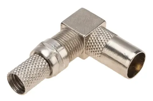 Переходник PROconnect / Проконнект F-гнездо - TV-штекер угловой, из никелированного цинка, 1шт. / соединитель