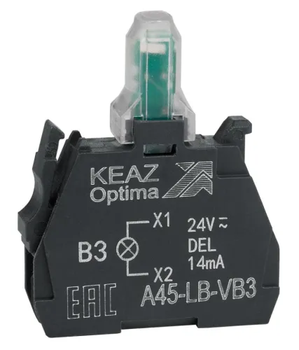Световой блок КЭАЗ OptiSignal D22 A45-LB-VB3 зеленый 24VACDC