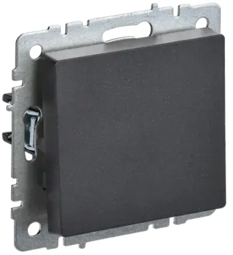 Выключатель IEK / ИЭК Brite ВС10-1-0-БрЧ скрытой установки, 10А IP20 черный 74.4х74.4х42.5мм одноклавишный, BR-V10-0-10-K02 / переключатель