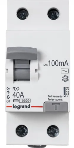 УЗО Legrand RX3 двухполюсный, 40A 100мА IP20, 402029