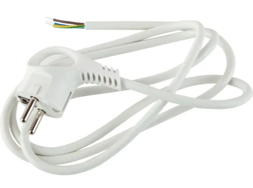 Шнур сетевой ЭРА U-3x1-2m-W, с заземлением, 2м, белый, Б0048698