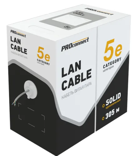 Кабель PROconnect Indoor solid 24AWG 4PR медь 305м cat5e
