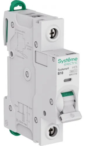 Автоматический выключатель Systeme Electric Systeme9, 1P 10A 230V S9F21110