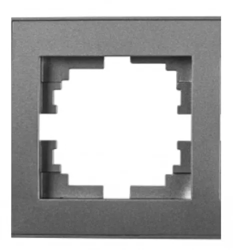 Рамка электроустановочная Lezard / Лезард Rain, 703-4141-146, графит, 1 пост / для розеток и выключателей