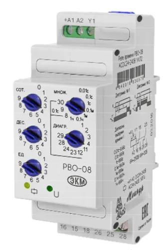 Реле времени Меандр РВО-08, 8А, ACDC24-240В, белый