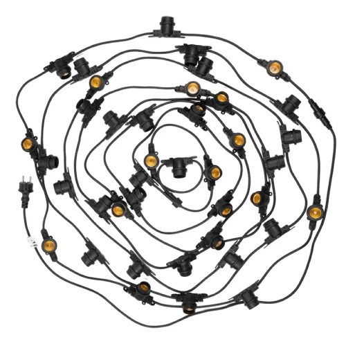 Гирлянда уличная Jazzway / Джазвей PBL-S40 Белт-лайт, материал патрона латунь, черный, Е27, 750Вт, IP65, длиной 12м / новогодние украшения