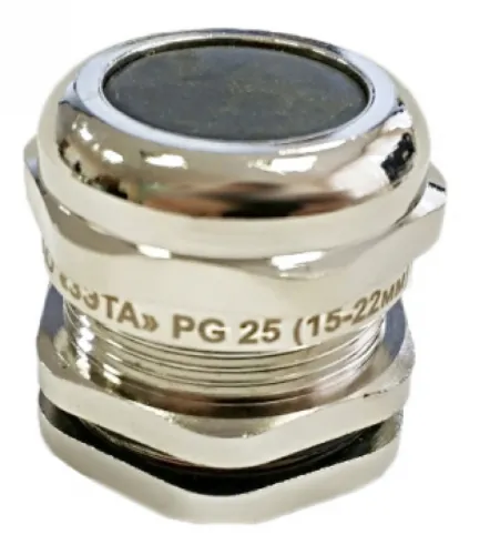 Сальник Гофроматик латунный IP68, резьба PG25, zeta30154