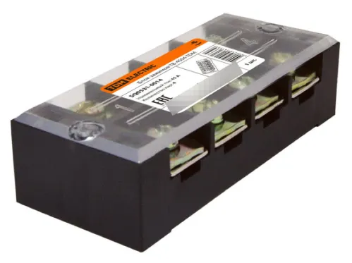 Блок зажимов TDM Electric ТВ-4504, пластик, 45А, 4 контакта