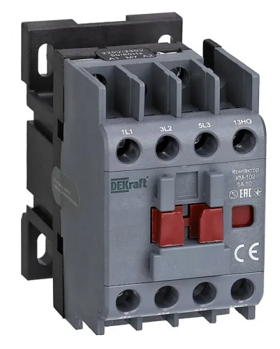 Контактор модульный DEKraft / Де Крафт КМ-102, 9A 230В АС3/АС4 1НО+1НЗ, 21904DEK / коммутационное оборудование