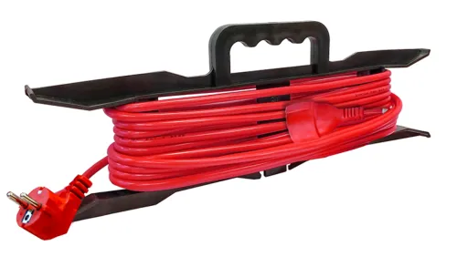 Удлинитель силовой на рамке DOMTOK / Домток с заземлением красный, 1 штепсельное гнездо, 2200Вт, 20м, 2479 / электрика