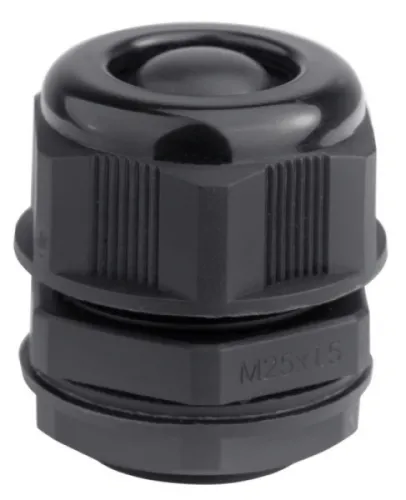 Сальник DKC / ДКС для ввода кабеля в щитовое оборудование, пластиковый черный, степень защиты IP68, резьба M25 с шагом 1.59мм, диаметр 13-18мм / электрика