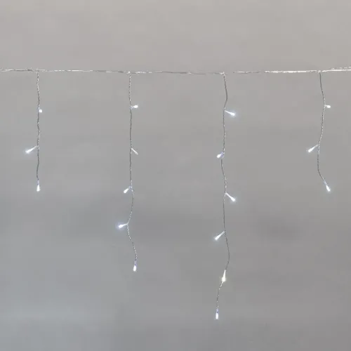 Гирлянда уличная Neon-Night / Неон-Найт Айсикл светодиодная, прозрачная, из ПВХ, белый, 588 световых точек мерцание, IP44 25х0.6м / новогодние украшения