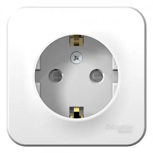 Розетка силовая штепсельная Systeme Electric / Систем Электрик Blanca, 16А 250В IP20 белая ОУ с заземлением и защитными шторками, BLNRA011101 / электрооборудование