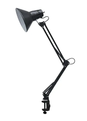 Лампа настольная IN HOME / Ин Хоум СНС-13Ч на струбцине E27 220V 180х180х1100мм черный 4690612012735 / светильник