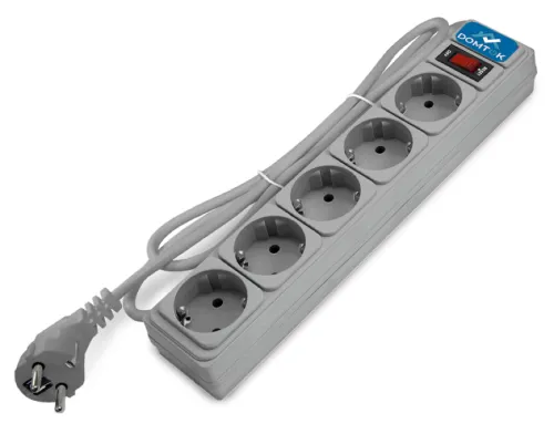 Сетевой фильтр DOMTOK с заземлением и выключателем 2533