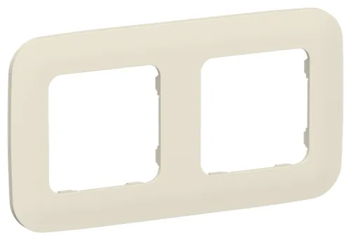 Рамка электроустановочная IEK Flite FI-M22-31-20-K86, 2 поста, сливочная