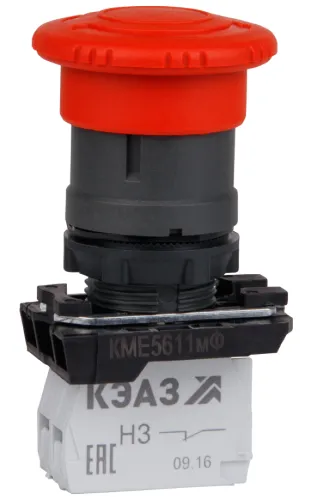 Кнопка управления КЭАЗ КМЕ5522мФС с фиксацией, красный, арт. 296732