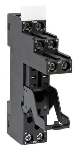 Разъем EKF / ЕКФ Averes РM5 22/2 для крепления промежуточного реле на DIN-рейку, из пластика, черный, до 10А, IP20, 62мм / электрика