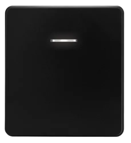 Выключатель Kranz / Кранз Round с подсветкой, 10А IP20 240В, оникс 70х70х40мм одноклавишный, KR-78-0713-3 / переключатель