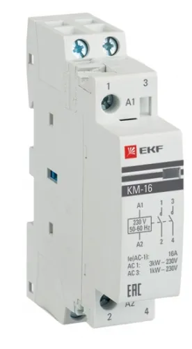 Контактор модульный EKF АС 1 модуль IP20 2NО 230В 16А