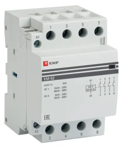 Контактор EKF PROxima КМ-63 AC 63A 400V 3 модуля