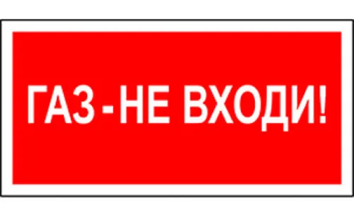 Информационная табличка BS Газ-не входи NPU-1510.F23, 160х80мм