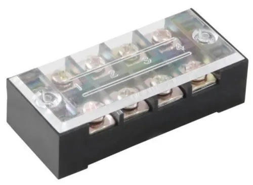 Блок зажимов Техэнерго ТВ-2504, пластик, черный, 25А, 4 пары