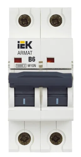 Автоматический выключатель IEK Armat M10N 2P 6A B AR-M10N-2-B006