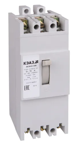 Автоматический выключатель КЭАЗ АЕ2053М-100-100А-10Iн-400AC-У3 3P, 104431 / электроавтомат