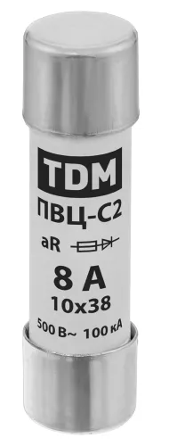 Вставка плавкая TDM Electric ПВЦ-С2 10х38мм 8А SQ0729-0041