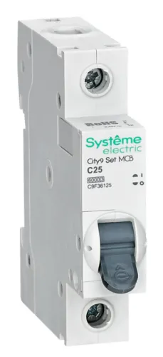 Автоматический выключатель Systeme Electric City9 Set, 1P 25А, C, 6кА