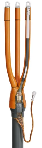 Муфта кабельная концевая КВТ 3ПКВТп-10 с болтовыми наконечниками, изоляция сшитый полиэтилен, черная, 710мм, 35/50мм2, 3 жилы / электрика