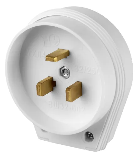 Вилка TDM Electric ВШ пластик 2Р+РЕ белая IP20 250В 32А