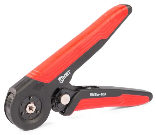 Пресс-клещи КВТ Профи ПКВш-10А шестигранные для опрессовки втулочных наконечников, длина 175мм, поперечное сечение 0.25-10мм² / кримпер