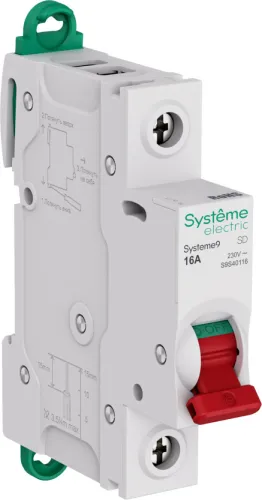 Выключатель нагрузки Systeme Electric Systeme9, 1P 16A 230V, S9S40116