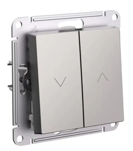 Выключатель для жалюзи Systeme Electric / Систем Электрик AtlasDesign двухклавишный схема 4, механический из ABS-пластика, шампань, 71×71×40мм, 250В 10А, IP20 / электрика