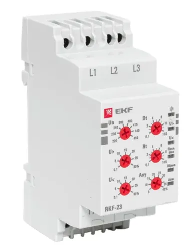Реле контроля фаз EKF PROxima RKF-23 2 переключающих контакта