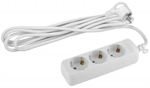 Удлинитель ЭРА U-3e-3m, 3 розетки, 3м, белый Б0035750