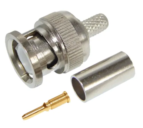 Коннектор REXANT / Рексант BNC RG-59 штекер обжим, никелированный цинк / электрика