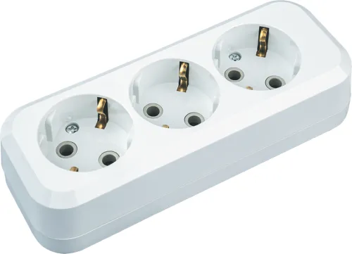 Блок розеток Navigator NCA-BL01-03-E-WH, 3 гнезда, 16А, белый