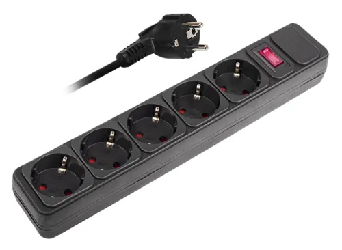 Сетевой фильтр Фаза FOP-05GS-300-bk 10А IP20 2200Вт 3м 5 гнезд