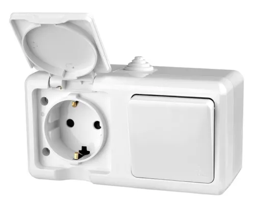 Блок TOKOV ELECTRIC Dita розетка и выключатель 250В 10/16А IP54
