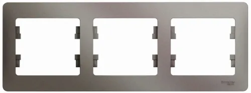 Рамка электроустановочная Systeme Electric Glossa GSL001203, платина, 3 поста