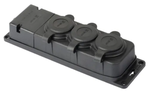 Блок розеток EKF PRO 2P+PE 3 гнезда, 16А 230В IP44 каучук
