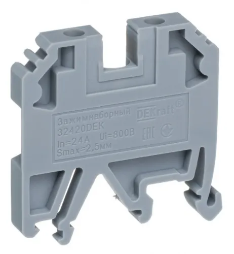 Клемма DEKraft ЗН-101-2-24А-07 винтовая наборная 32420DEK
