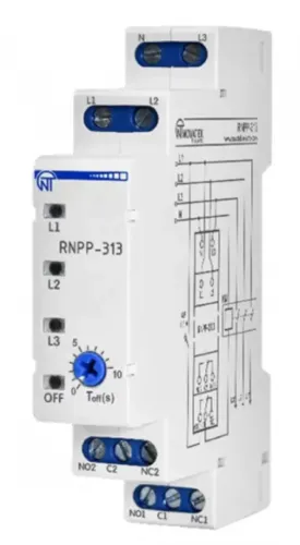 Реле контроля фаз Новатек-Электро РНПП-313, 5А, 380В